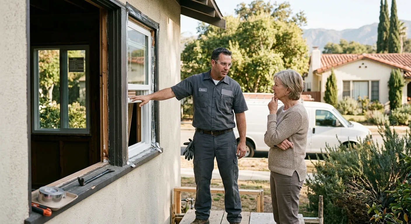 Basement egress window with excavated well and drainage gravel in an Altadena home