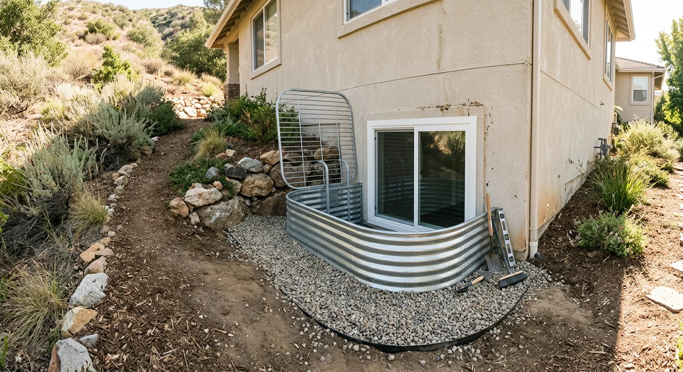 Basement Egress Cutout for a Hillside Altadena Home