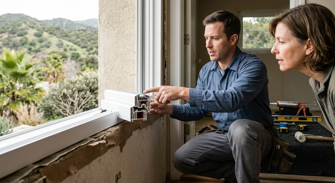 Technician installing energy efficient double-pane window in an Altadena home