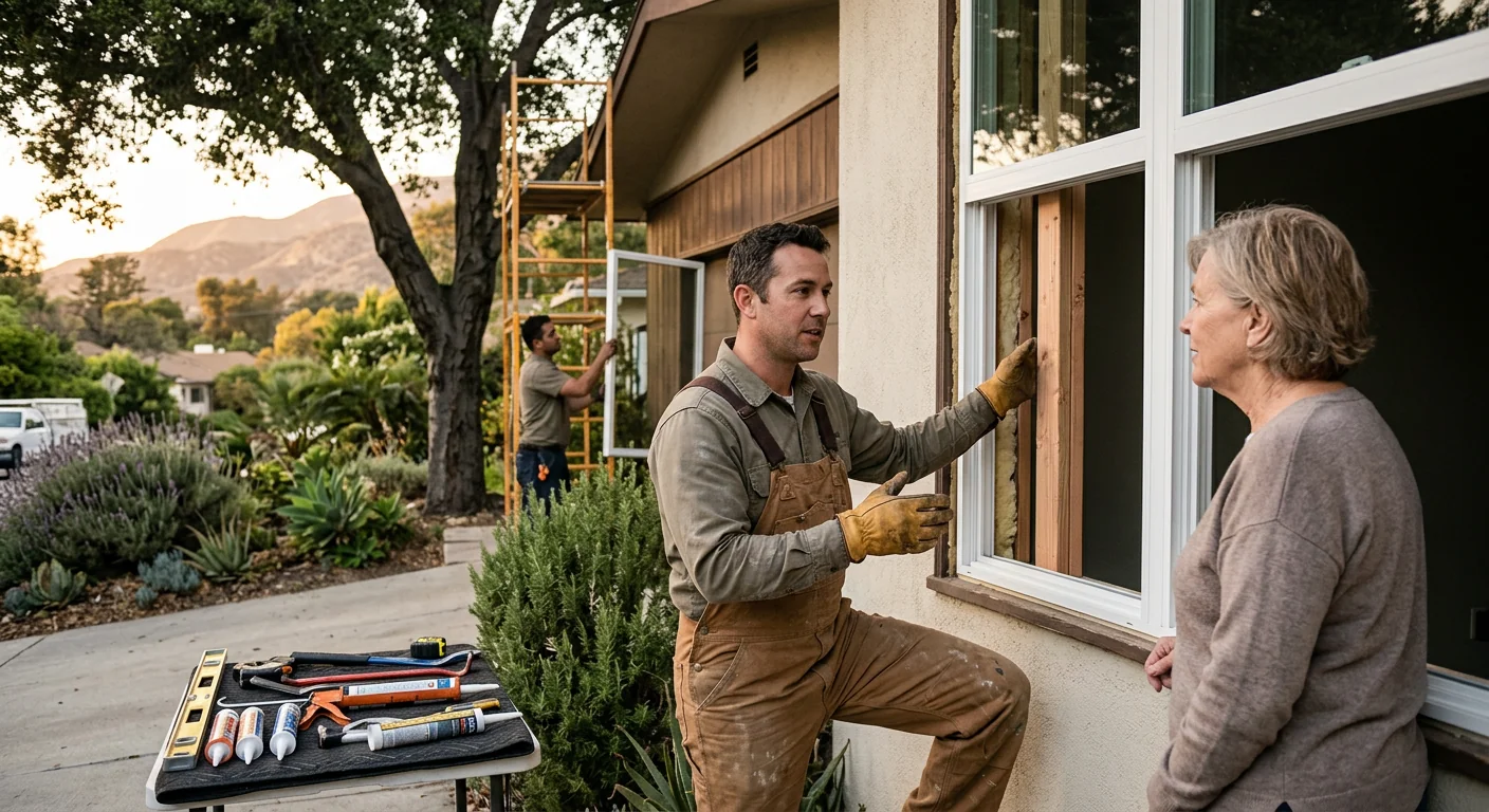 Worn sliding door track and clouded glass panel needing replacement in Altadena