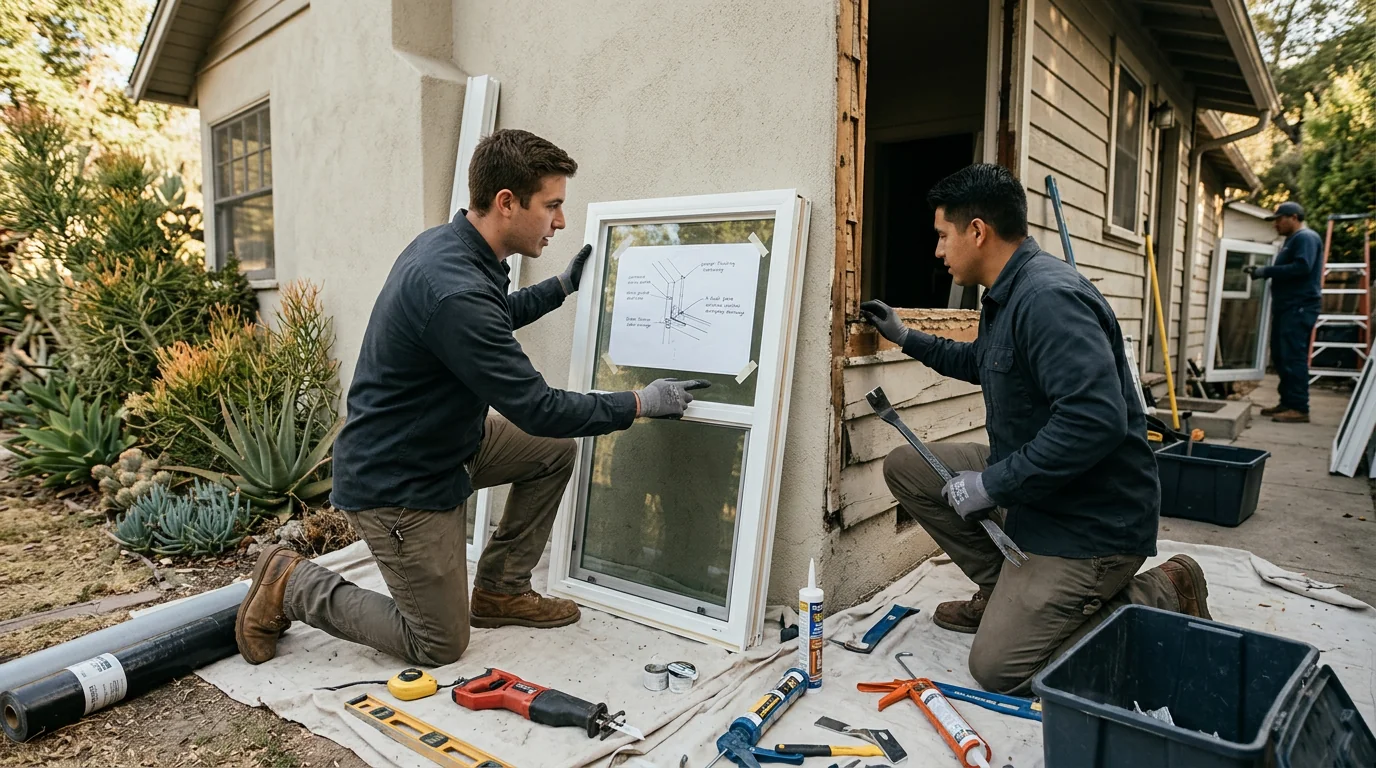 Newly installed energy efficient windows on a residential Altadena property exterior